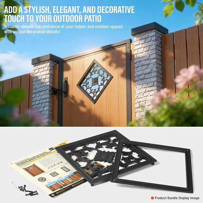 Aluminum Alloy Decorative Insert for Fencing，Metal Fence Panel Inserts, Rustproof Garden Yard Patio Decor