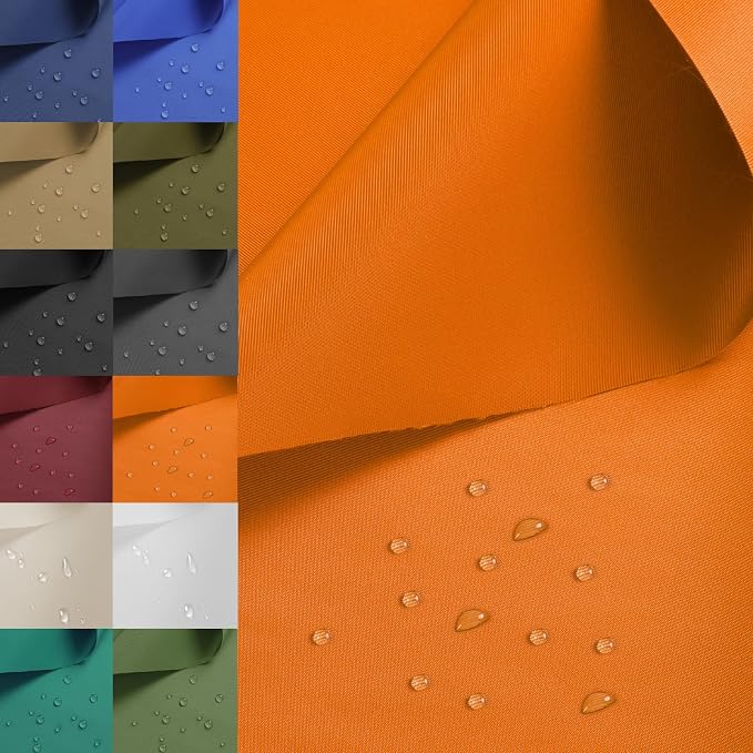 Nylon Fabric, 58"W 420D Waterproof Fabric 5 Yard Ripstop Nylon Material Outdoor Upholstery Twill Sewing Material for Patio Chair, Lining, Cushion, Purse, Tote Bag, Tent, Tarp Cover, DIY Project Orange