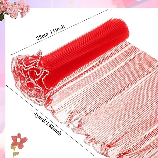 Gilprop 8 Pcs Flower Wrapping Mesh Paper, 11 Inch x 4 Yard Wavy Pearl Edge Wrinkled Flower Packaging Mesh, Florist Supplies for Teacher Mother's Day Gifts (Multicolor)