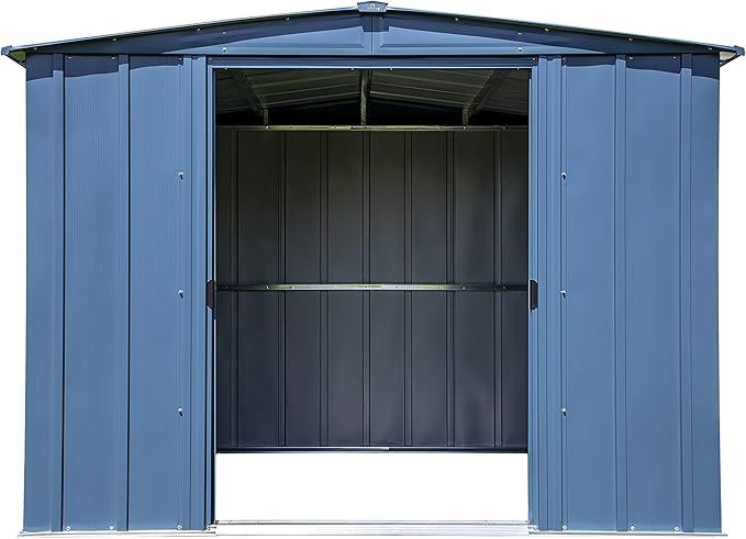 Arrow Classic Steel Storage Shed, 8x6, Blue Grey
