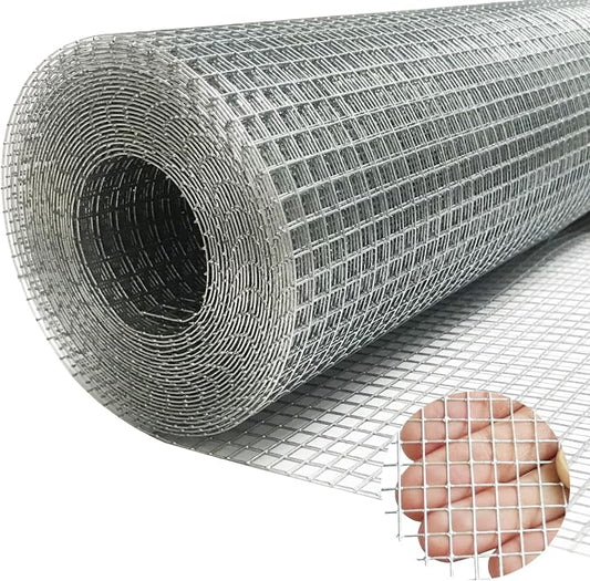 GARDEN & HOME Hardware Cloth 1/4 Inch 16in X 20ft,23 Gauge Hot Dip Galvanized After Welded Cage Mesh Roll Square Chicken Wire Netting Rabbit Fence Snake Fencing Rodent Animals Weasel Raccoons