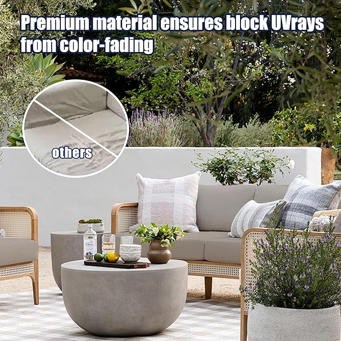 12-Piece Outdoor Cushion & Pillow Cover Set, 8 Seat Covers + 4 Pillow Covers, Stretch Patio Furniture Slipcovers for Sofa Sectional Chair
