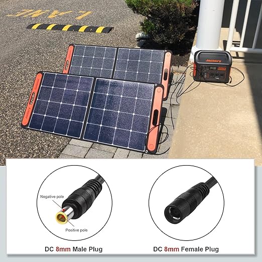 8mm Combiner 3.3ft 14AWG DC 8mm Male to Female 2X Combiner Cable Y Splitter Solar Parallel Adapter Cord for Jackery/Goal Zero/BLUETTI/Anker and more DC7909 Portable Power Station & Solar Panel