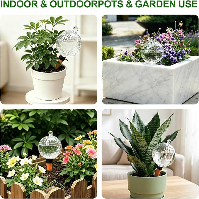26oz Extra Large Self Watering Globes, Plant Watering Globes, Water Globes, Plant Water Bulbs, Watering Bulbs for Indoor Outdoor Potted Plants, Water Plants While Away 2-Pack