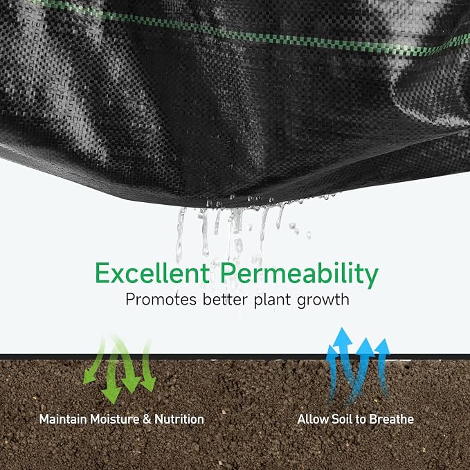 GreatBuddy 4FT × 200FT Weed Barrier Landscape Fabric Heavy Duty, 3.2oz High Density Weed Cloth for Greenhouse, Garden, Yard, Pathway, Ultra Durable Woven Weed Control Ground Cover, Easy Setup