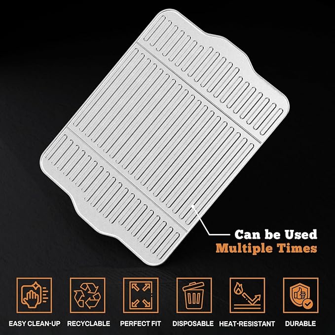 NUPICK 10-Pack BAC507 Grill Drip Tray Liners for Traeger Pro 575, Pro 22 and Elite 22, Grill Accessories for Traeger, Aluminum Disposable Drip Trays,Heat-Resistant Grill Accessory, 22in X 15.5in