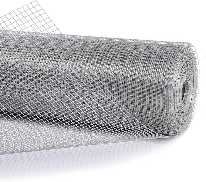 Trenk 1/4 Inch Hardware Cloth 48" x 50' 23 Gauge, Galvanized Wire Mesh Roll and Chicken Wire Fencing for Garden Fence, Rodent Wire, and Welded Wire Fencing Applications