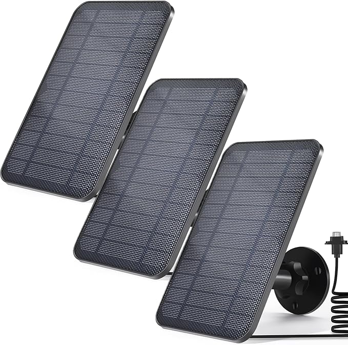 Solar Panel Compatible with Blink Outdoor 4 (4th Gen), Solar Panel for Blink Camera 4 Outdoor with 13.12Ft Outdoor Power Cable Adjustable Mount IP65 Waterproof 3 Pack