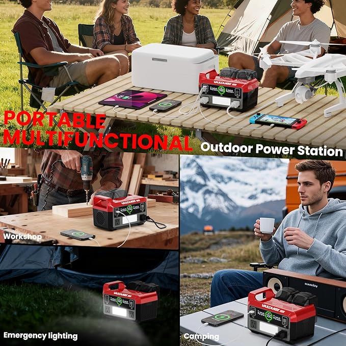 550W Power Inverter for Milwaukee, DC 20V to AC 110V Pure Sine Wave, Portable Power Station with 2 USB Ports & 1 AC Outlet & 1 Type-C Fast Charging, Battery Adapter with LED, Battery Not Included