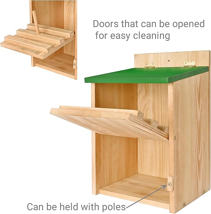 Owl House Owl Box with Bird Stand Design, Owl Nesting Box, Barn, Screech Houses Cedar with Shavings for Outside Wildlife Lovers,Cozy House for Lovely Birds - Easy Assembly Required