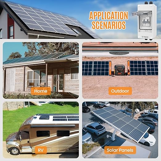 Solar Panels Disconnect Switch 16A 1000VDC PV Shut Off Switch Outdoor Circuit Breaker Box IP65 Waterproof UV-Proof