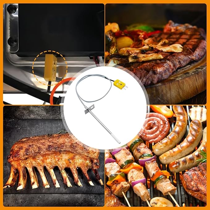 Temperature Probe Kit Compatible with Masterbuilt Gravity Series 560/800/1050 Digital Charcoal Grill + Smokers Replacement Parts, 1-Piece