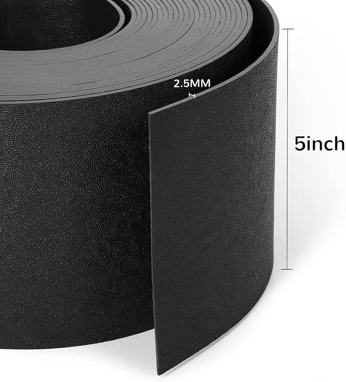 A ANLEOLIFE 40FT Flexible Plastic Landscape Edging Coil, 5" Black Garden Border for Yard, Flower Beds & Pathways, Anti-UV, 12 Stakes for Easy Install
