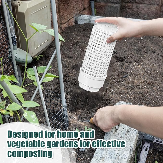 Blosssound 2 Pcs Inground Worm Composter Outdoor Farm Compost Bin Reducing Food Waste Composting Systems Sustainable Worm Composter for Raised Garden Beds at Home(11.81 x 4.33 x 4.33 Inch)