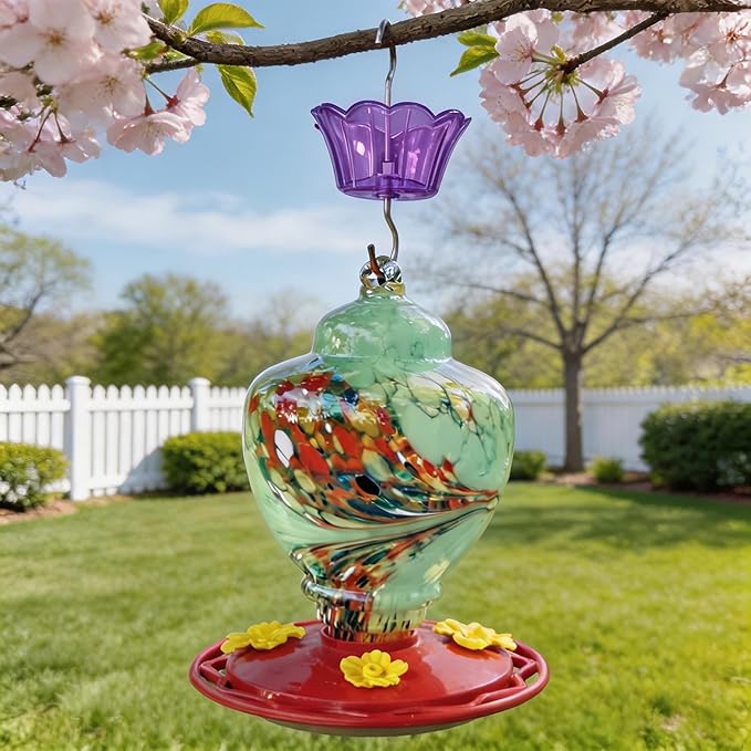 Ant Moat for Hummingbird Feeder - 3 OZ x 2 Pack Purple Insect Guard with Large Capacity