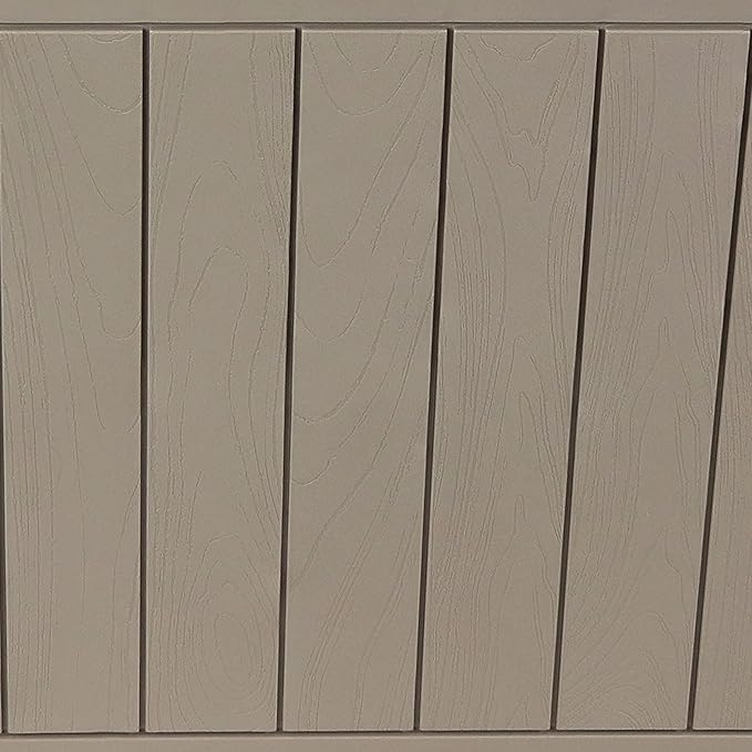 Sunnydaze Outdoor Deck Box - Lockable Package Delivery Box - Weather-Resistant Outdoor Storage Bin - 32-Gallon Faux Plank - Driftwood