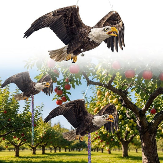5 Pack Flat Fake Eagle to Keep Pigeon Woodpecker Animals Away, Hanging Cardboard Flat Fake Eagle with Reflective Tape to Scare Animals Away for Outdoor Garden Balcony Window Patio Backyard Porch