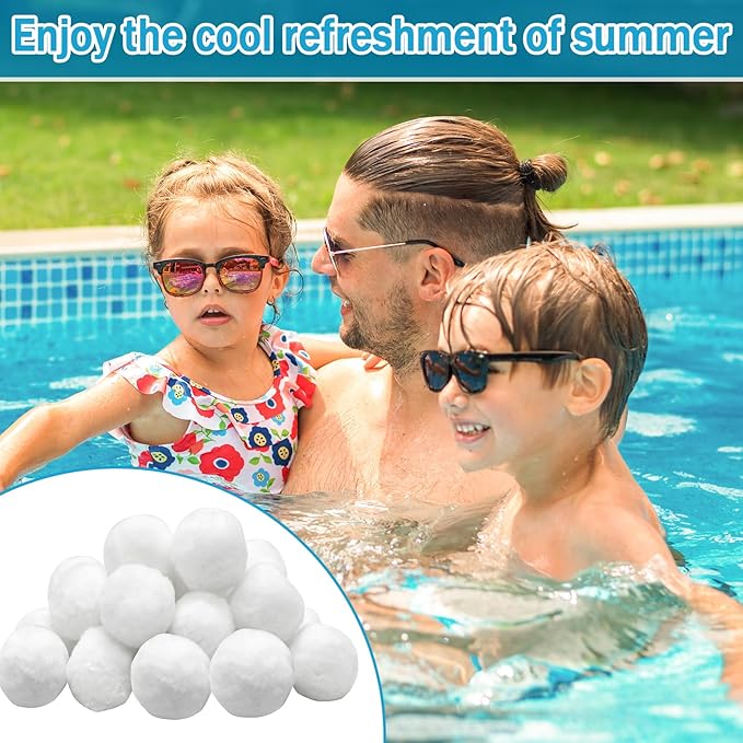 ZeeDix 1.6 lbs Pool Filter Balls for Sand Filter Pump, New Upgrade Efficient Swimming Pool Filter Sand Alternative(Equals 50 lbs Pool Filter Sand), Reusable Eco-Friendly Fiber Filter Media Balls