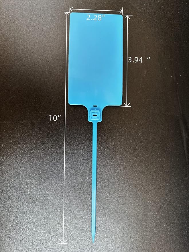 200pcs Blank Tags, Plastic Waterproof Seals,for Labeling,2.28"×3.94",Blue | large,Writeable, Zip Tie Tag Seals for shipping,identification,inventory
