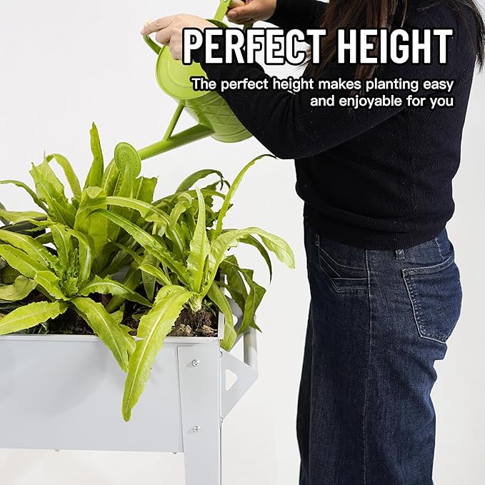 LEETOLLA 𝐑𝐚𝐢𝐬𝐞𝐝 𝐆𝐚𝐫𝐝𝐞𝐧 𝐁𝐞𝐝 𝐎𝐮𝐭𝐝𝐨𝐨𝐫 Elevate Herb Garden Planter Box Outdoor Raised Planter Box with Legs On Wheels for Vegetables Flower Tomato Patio Backyard