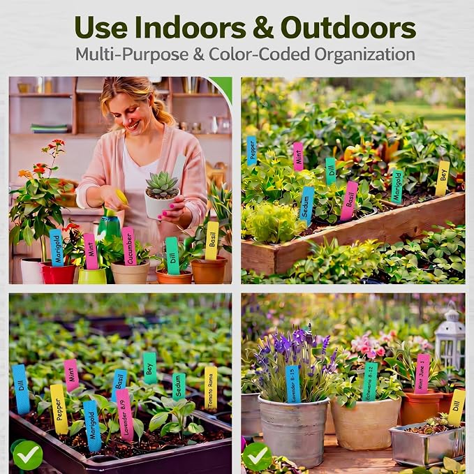 1000 Pcs 6 Inch Plastic Plant Labels Waterproof Garden Plant Tags Markers for Seedlings Greenhouse Accessories Outdoor Indoor Pot Garden Stake Essentials(Multicolored)