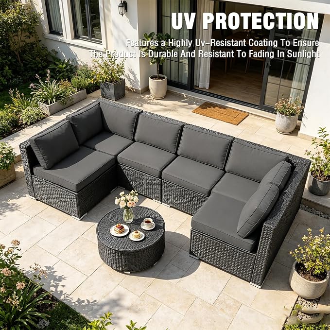 14Pieces Patio Cushion Covers Replacement Outdoor Water-Resistant Couch Covers Splashproof UV-Resistant Furniture Protectors Cushion Sofa Slipcovers Set with Zippers,Cover Only