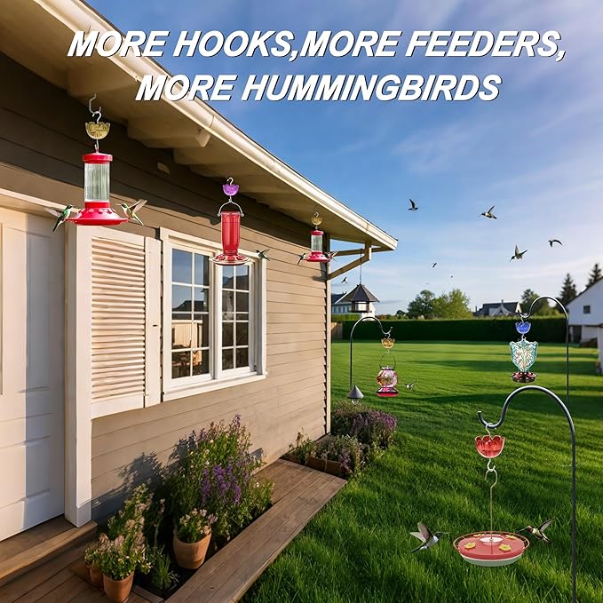 6-Pack Ant Moat for Hummingbird Feeders, Large Capacity Petal-Shaped Ant Guard, Outdoor Ant-Proof Hanging Feeder Accessories, Twist & Clean with Level Window (6 Set)
