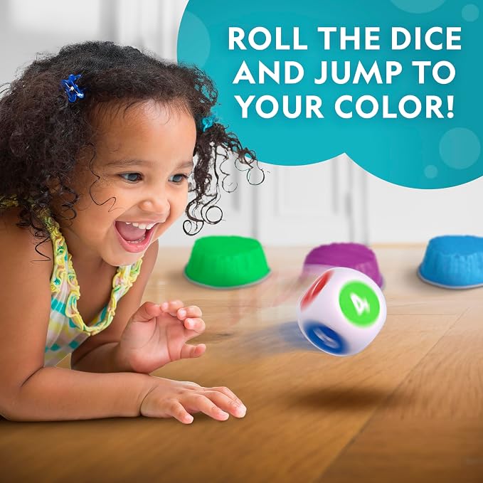 National Geographic Kids Jumbo Balance Stepping Stones – 12 Non-Slip Stepping Stones in 3 Heights with Foam Dice & Play & Learn Cards, Indoor & Outdoor Obstacle Course for Kids Ages 3+