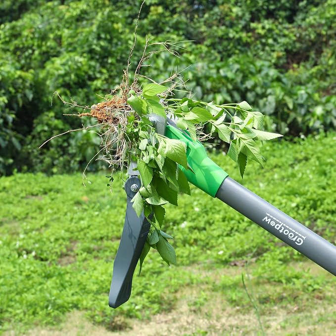 Grootpow WP5 Apex Weeder, Lightweight Weed Puller Tool for Women, Weeding Remover Tool with 3-Claw Stainless Steel, 39-inch Ergonomic Handle, Easily Remove Weeds Without Bending or Kneeling