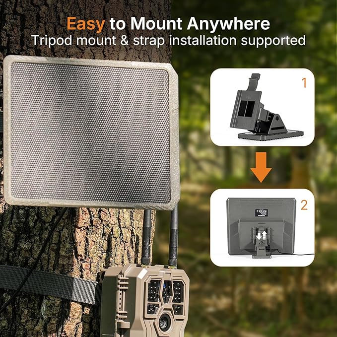 GardePro SP1000 Solar Panel for Trail Cameras, 10W High-Efficiency Solar Charger for E6 2.0 Pro, E8 2.0 Pro, R3 Pro, X60 Pro Max, X66 Pro & More