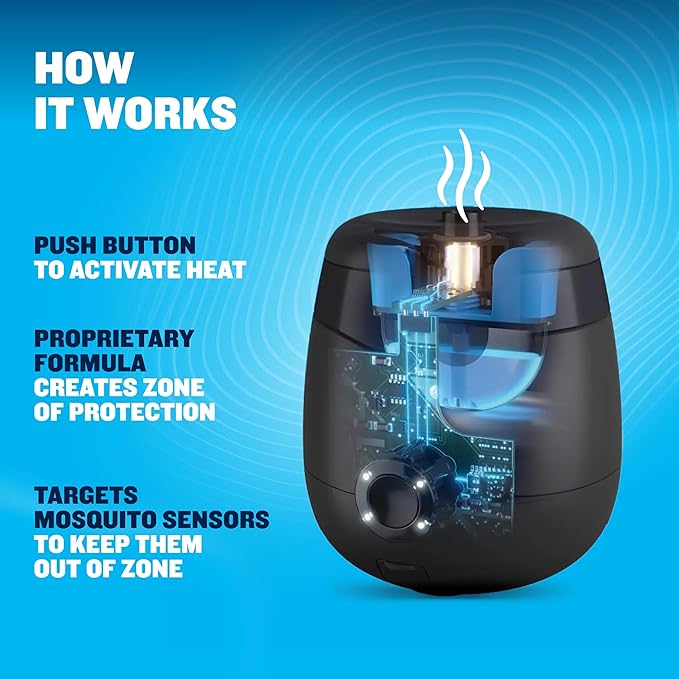 Thermacell Mosquito Repeller E-Series Rechargeable with 20' Mosquito Protection Zone; Up to 9-Hr Battery Life; Includes 12-Hr Refill; Flame or Scent; DEET-Free Bug Spray Alternative