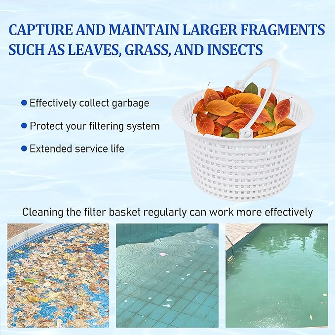Above-Ground Skimmers Replacement Baskets，SPX1091C Replacement Above Ground Skimmer Basket with Handle Compatible with Hayward SP1091 WB736660