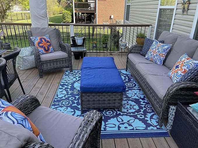 FLYMEI Patio Cushion Covers 24x22x4 Waterproof Outdoor Cushion Cover Replacement 2Packs Outdoor Seat Cushion Slipcover for Rattan Chair Sofa, Dark Grey