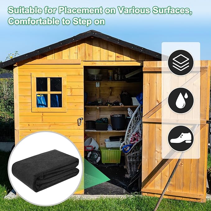 M METERXITY Outdoor Storage Shed Mat, 7x8.2 FT Waterproof Small Shed Flooring Mat for Patio Furniture Floor Protecting from Wear/Liquid/Dust/Oil, Non-Slip Carport Pad [Grey]