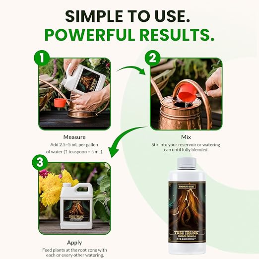 Humboldts Secret Tree Trunk | Potassium Silicate Additive | Liquid Fertilizer for Thicker Stalks, Stress Resistance & Branch Development | Indoor & Outdoor Plant Food, Hydroponic Nutrients, 8 Ounce