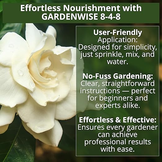 GARDENWISE 8-4-8 Acidic Fertilizer for Azaleas, Camellias (Camelia), Hydrangeas, Blueberries, Gardenias, Magnolia Trees, Evergreens, and Rhododendrons - Ideal Iron-Rich Plant Food (3 QUARTS)