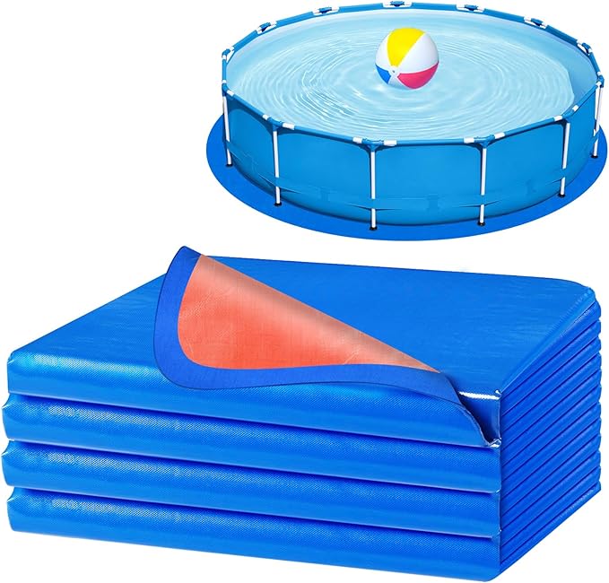 10 Ft Pool Liner Pad for Round Above Ground Pools, Thickened Pool Mat Tarp for Under Pool, Dual-Color Pool Ground Pad Cloth Floor Mat for Pool Bottom, Puncture Protection & Extend Liner Life