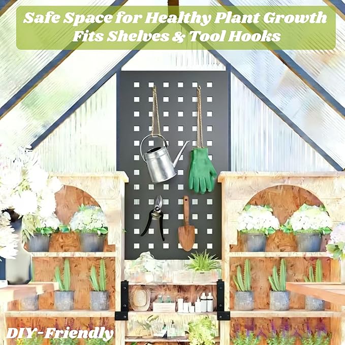 6 x 6 FT Greenhouse for Outdoors, Polycarbonate Greenhouse with Quick Setup Structure and Roof Vent, Aluminum Large Walk-in Green House for Outside Garden Backyard, Dark Gray