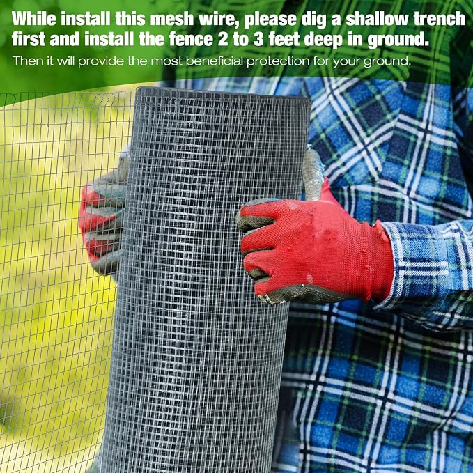 Tatuo Hardware Cloth 1/2 Inch 72in x 100ft Hot Dip Galvanized After Welded Cage Mesh Rolls 21 Gauge Metal Chicken Wire Roll Wire Fencing Poultry Netting for Raised Garden Rodent Animals