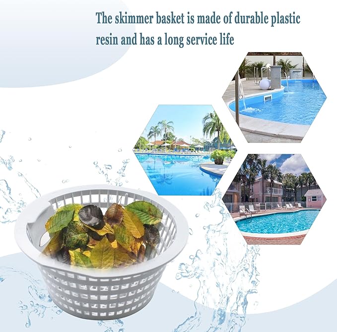 Skimmer Basket Compatible with Swimline Hydrotools 8928 Olympic ACM88 for Above Ground and In Ground Swimming Pools Replacement Part (2 Pcs)