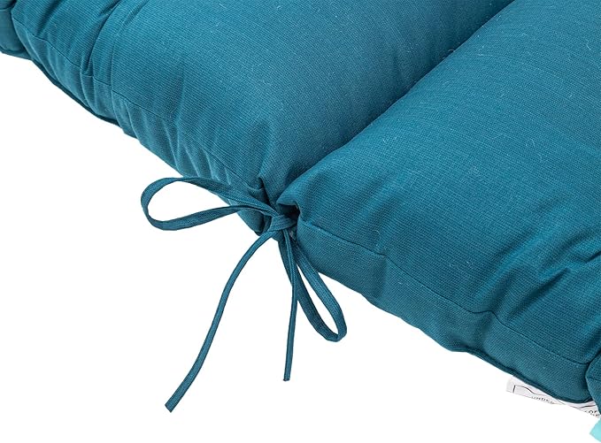 QILLOWAY Outdoor High Back Chair Cushion for Adirondack, All Weather Rocking Chair Cushions Thick Padded Replacement for Patio Furniture Set of 4,Peacock Blue