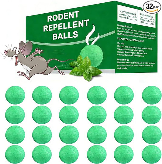 Mouse Rodent Repellent, 32 Pack Natural Mouse Repellent Peppermint Oil for Mice, Rats, Squirrels and Pests, Keeps Pests Away Effectively from Garden & Home,Camper, Warehouse,Indoor & Outdoor Use