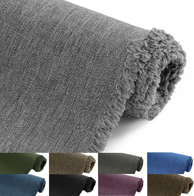Waterproof Canvas Fabric by The Yard, 58inch 600D Upholstery Fabric Polyester Material Outdoor Water Resistant Material for Sewing Chair Patio Cushion Bag Sofa Seat Repair, 6 Yard Flaxen Grey