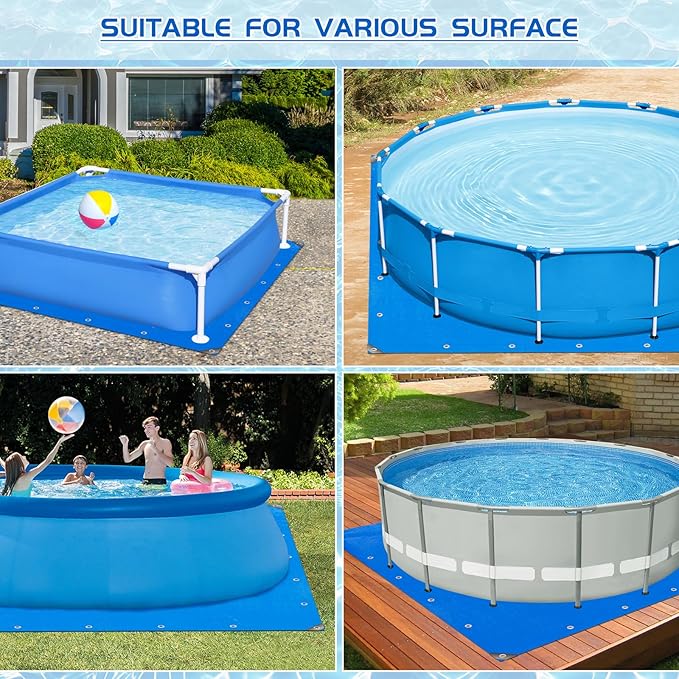 21 Ft Pool Liner Pad for Above Ground Pools, Thickened Pool Mat Tarp for Under Pool, Dual-Color Pool Ground Pad Cloth Floor Mat for Pool Bottom, Puncture Protection & Extend Liner Life