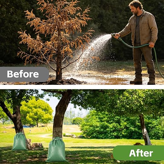 13 Gallon Slow Release Tree Watering Bags Tree Watering Bag with PVC Lining for New Trees and Shrubs Automatic Irrigation reducing Water Waste（8PCS）