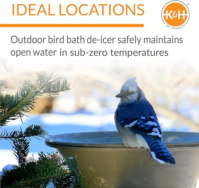 K&H Pet Products Ice Eliminator Original Birdbath Deicer Natural Original 50 Watts