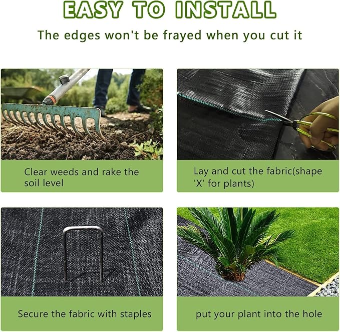 3ftx300ft Weed Barrier Landscape Fabric Heavy Duty, Weed Block Gardening Ground Cover Mat, Weed Control Garden Cloth, Woven Geotextile Fabric for Underlayment, Commercial Driveway Fabric