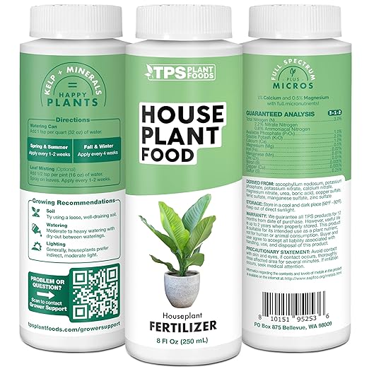 Houseplant Fertilizer – Liquid Plant Food for Lush Growth, Rich Green Leaves & Stronger Root Development, 1 Gallon