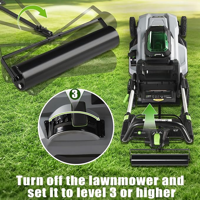 Lawn Striping Kit for EGO 21" Walk Behind Mowers, Lawn Striping System Compatible with LM2100 Series, 16" Heavy Duty Steel Roller for Garden Professional Grass Stripes (Black)