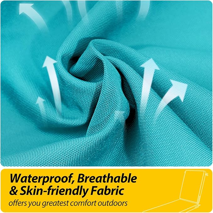 AAAAAcessories Outdoor Chaise Lounge Cushions, Fade-Resistant, Waterproof Patio Furniture Replacement Cushions, 74" x 23" x 3", Turquoise Blue